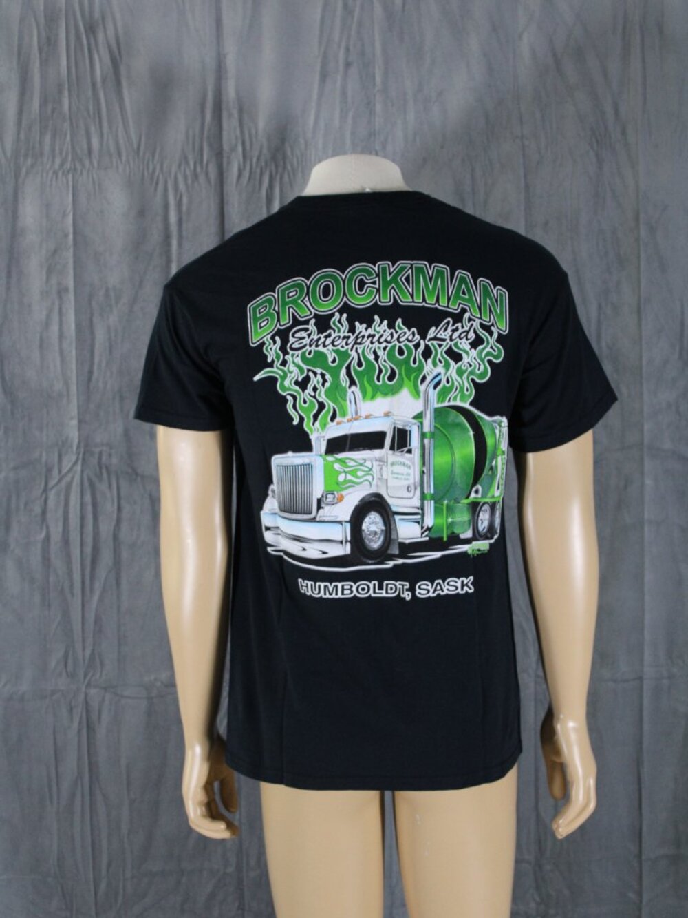 Graphic T-shirt - Brockman Enterprises Flaming Cement Truck - Men's Medium